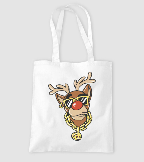 Gangster Reindeer model alb pe tricou