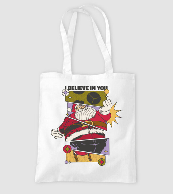 I believe in you Santa model alb pe tricou