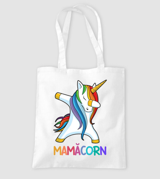 mamăcorn model alb pe tricou