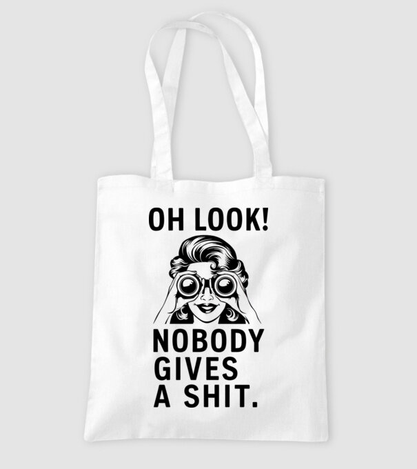 Nobody Gives a shit model alb pe tricou