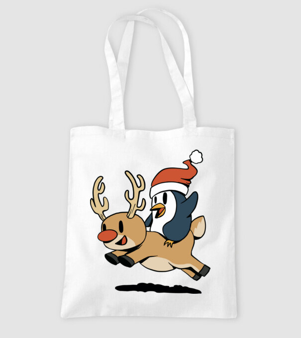 pinguin reindeer cristmas model alb pe tricou