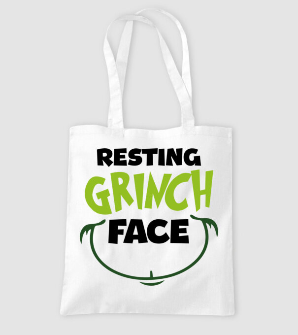 Resting Grinch face model alb pe tricou
