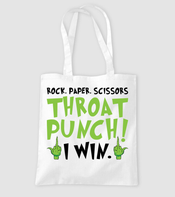 Rock paper scissors - Grinch model alb pe tricou