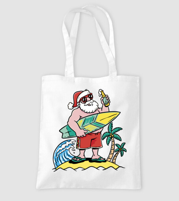 Santa Claus Summer model alb pe tricou