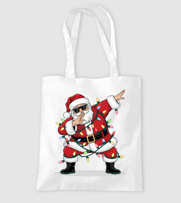 Santa Dab model alb pe tricou