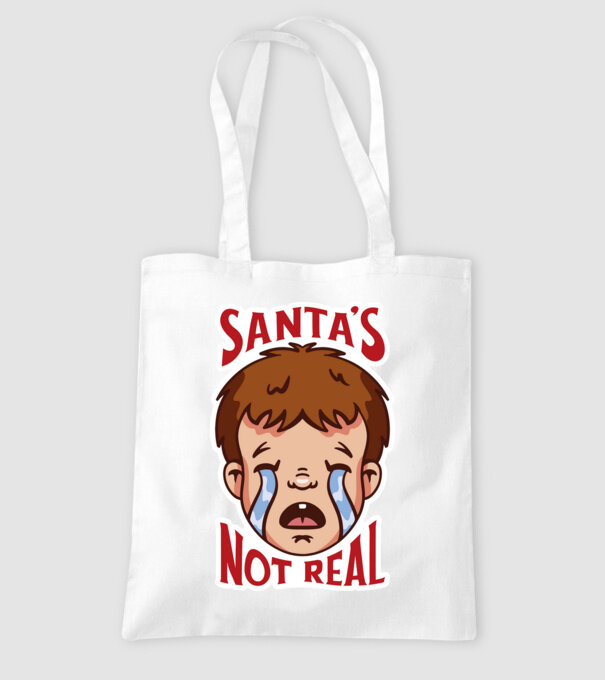 Santa's Not Real copil plângând model alb pe tricou