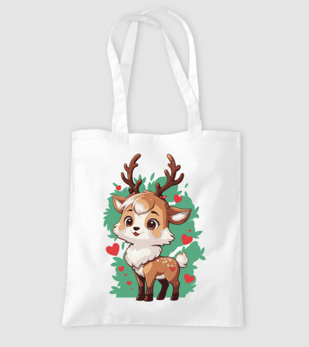 Valentine Deer model alb pe tricou
