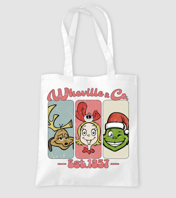 Whoville & Co - Grinch model alb pe tricou