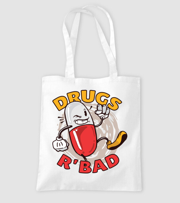 Drogurile sunt rele model alb pe tricou