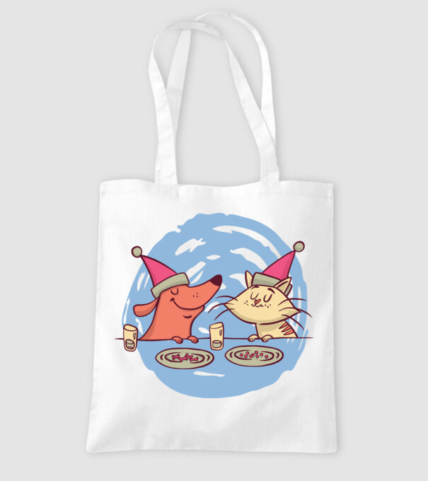 Petrecere de Crăciun animale model alb pe tricou