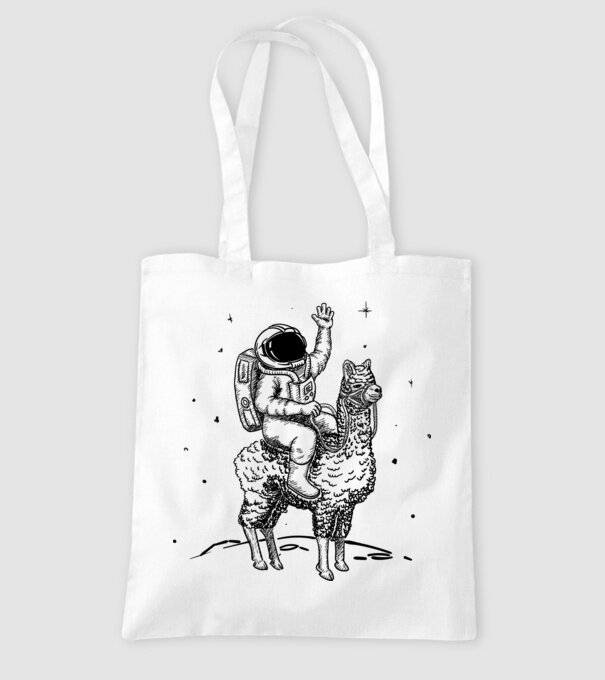 Alpaca Astronaut model alb pe tricou