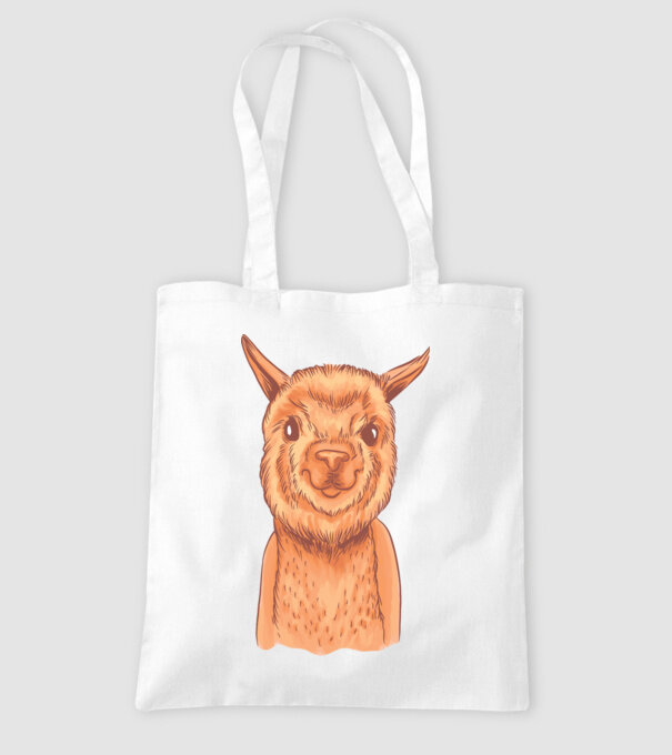 Cap de Alpaca model alb pe tricou