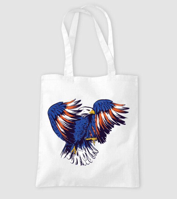 Vultur American model alb pe tricou