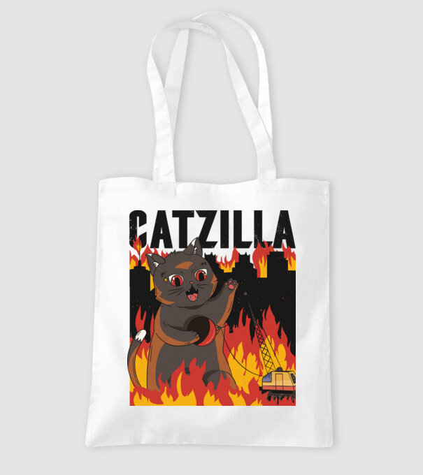 Anime Catzilla model alb pe tricou