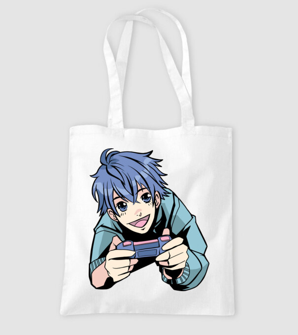 Anime băiat Gamer model alb pe tricou