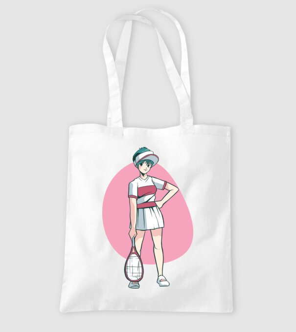 Anime Jucător de tenis fată model alb pe tricou