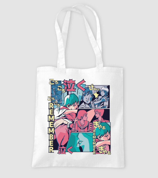 Anime Vaporwave benzi desenate model alb pe tricou