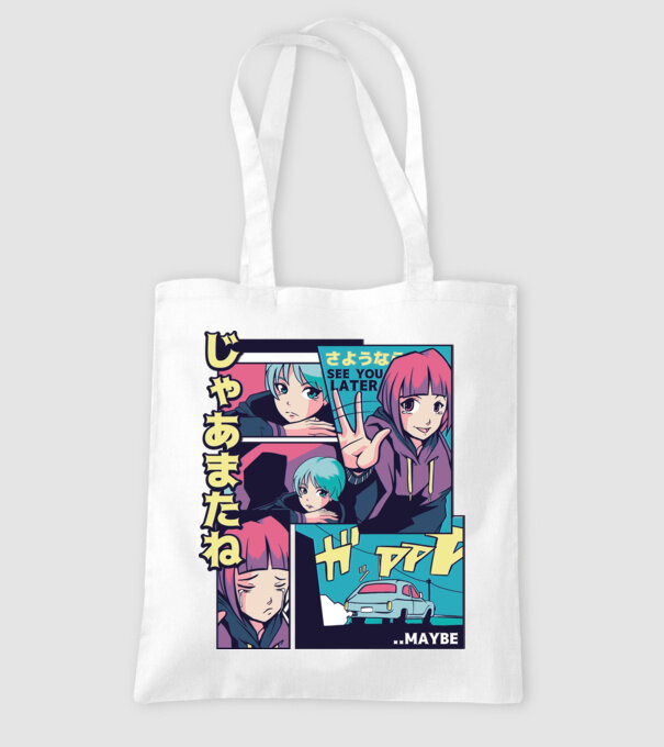 Anime Vaporwave See you Later model alb pe tricou