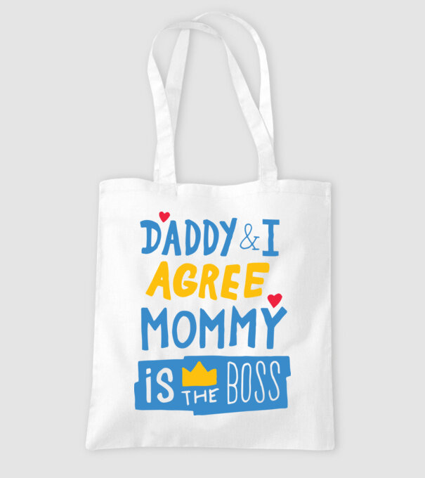 Mama e șefa model alb pe tricou