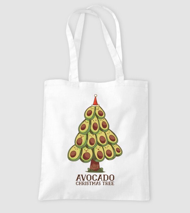 Pom de Crăciun Avocado model alb pe tricou