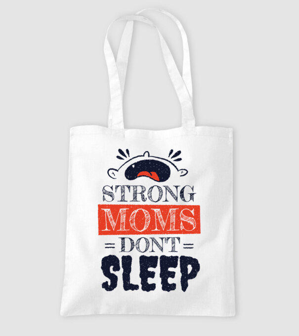 Mamele nu dorm niciodată model alb pe tricou
