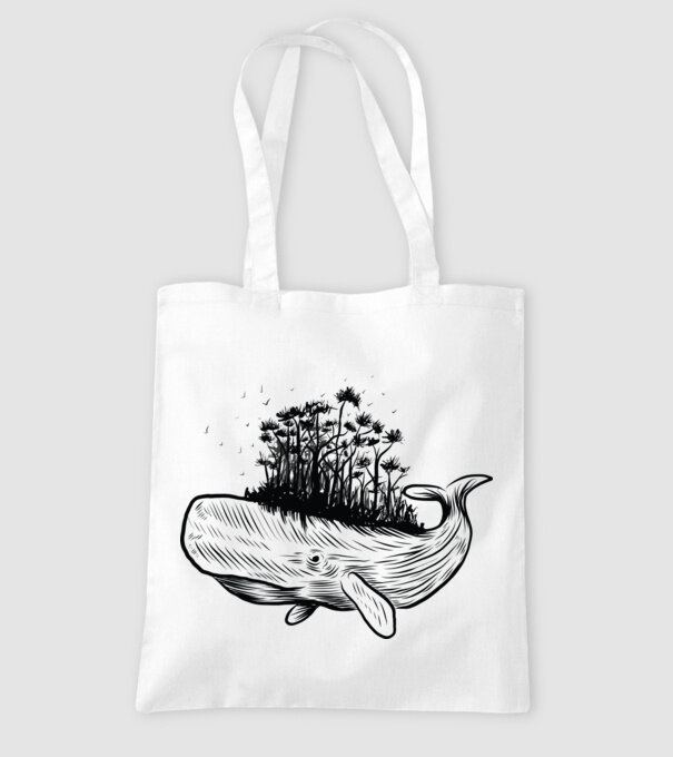 Balenă Natură model alb pe tricou