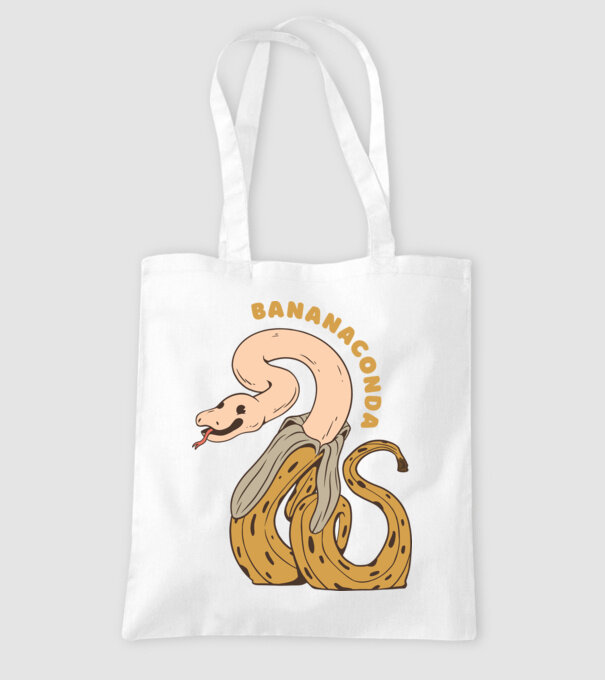Bananaconda model alb pe tricou