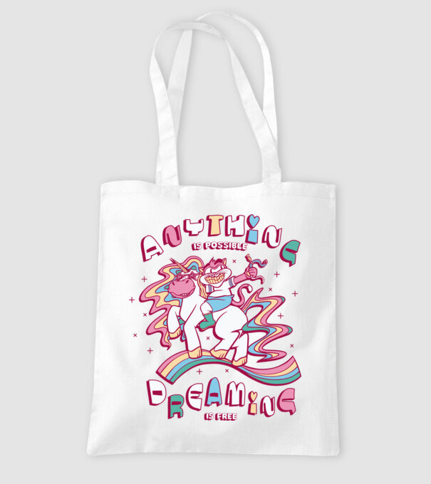 Orice este posibil Unicorn model alb pe tricou