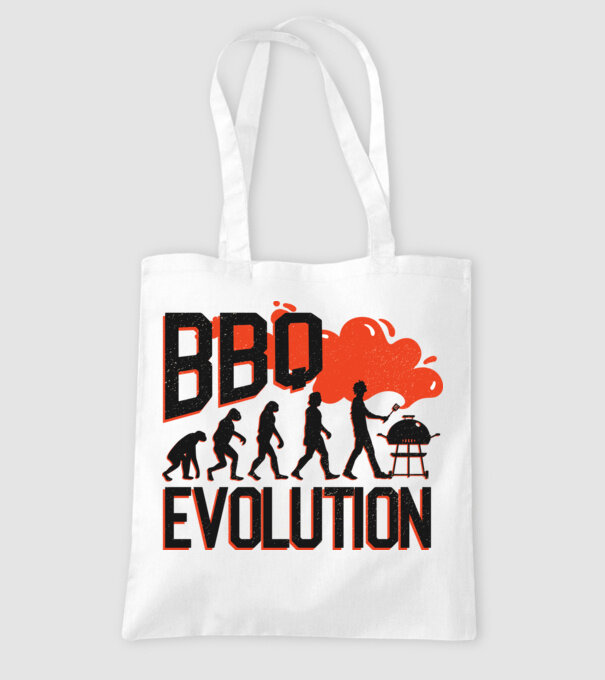 BBQ Evoluție Grătar model alb pe tricou