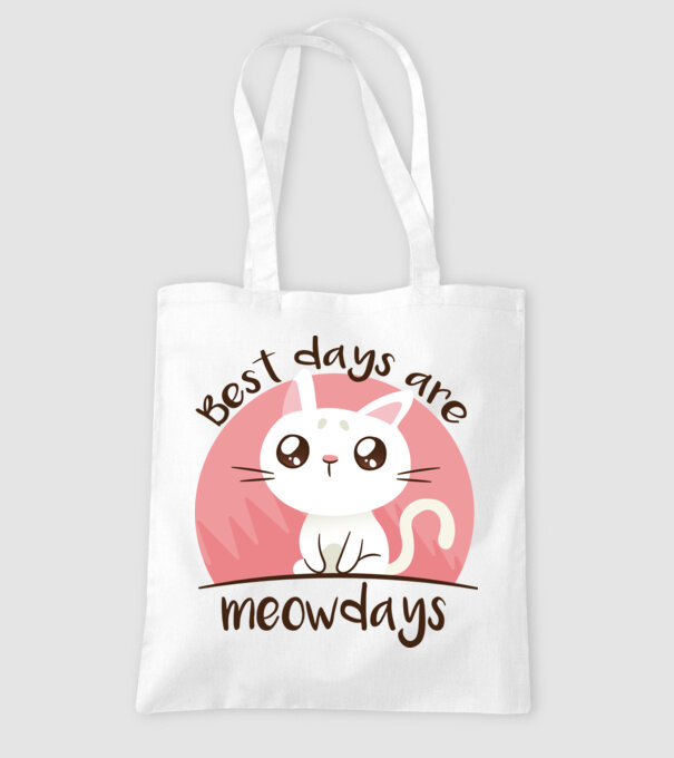 Best days are Meowdays model alb pe tricou