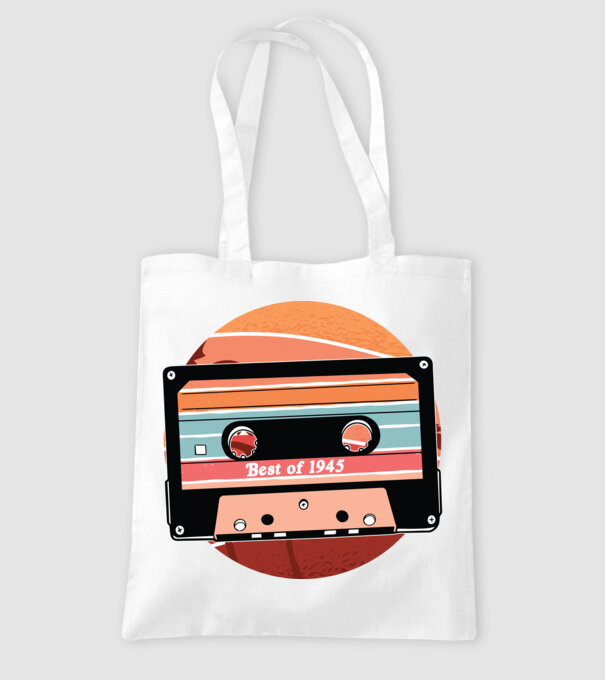 Best of 1945 retro Tape Birthday model alb pe tricou