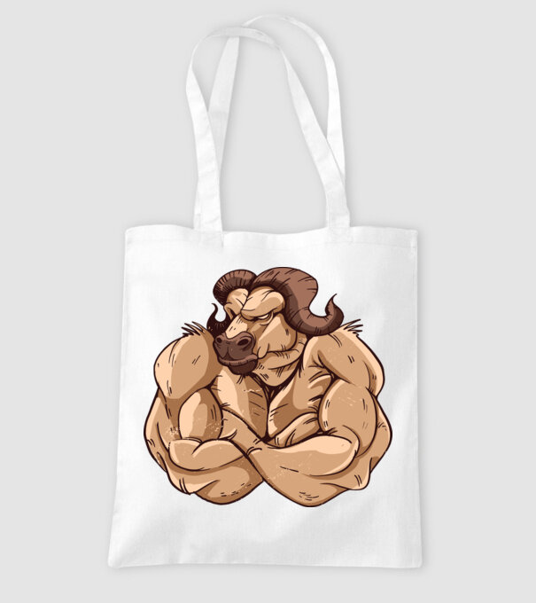 Puternic ca un bivol model alb pe tricou