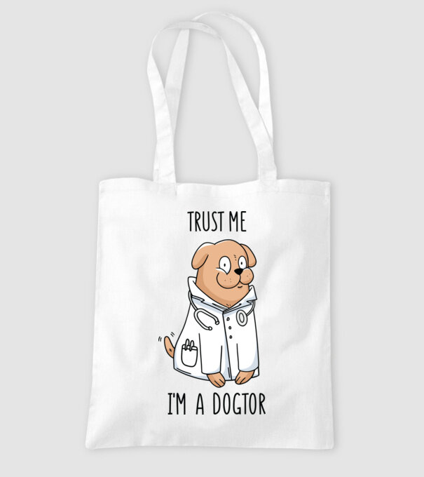 Ai încredere, sunt un Dogtor model alb pe tricou