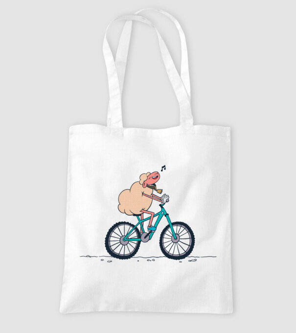 Miel cu bicicletă model alb pe tricou