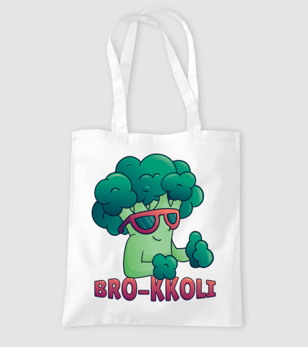 Broccoli model alb pe tricou