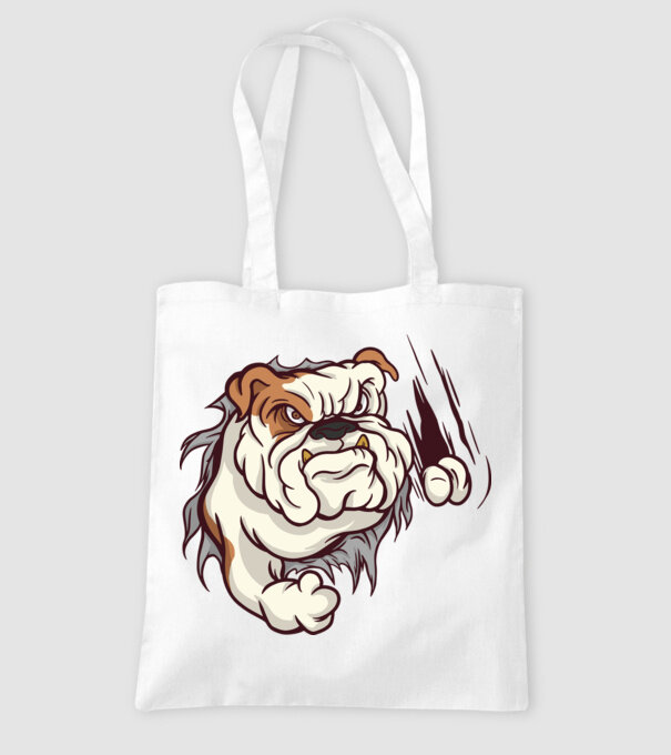 Bulldog model alb pe tricou