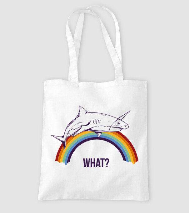 Rechin unicorn model alb pe tricou