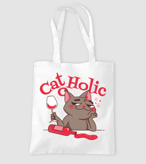 Catoholic - iubitor de pisici model alb pe tricou