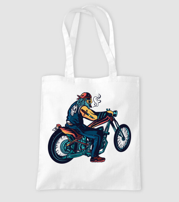 Motociclist Chopper model alb pe tricou