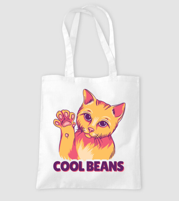 Cool Beans - talpă pisică model alb pe tricou