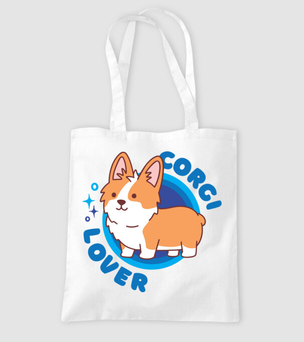 Corgi Lover model alb pe tricou