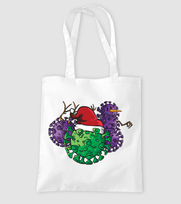 Christmas Covid model alb pe tricou