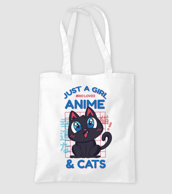 Doar o fată căreia îi place Anime și Pisicile model alb pe tricou