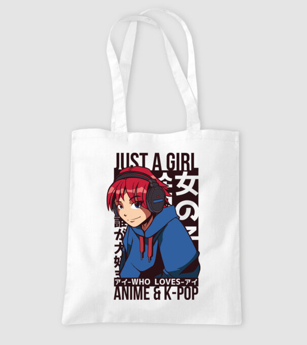Doar o fată căreia îi place Anime și K-Pop model alb pe tricou