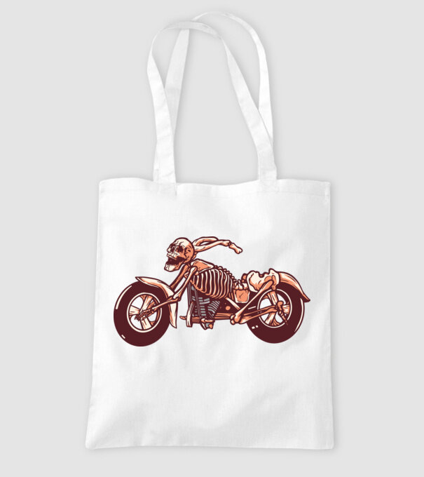 Motocicletă cu Schelet model alb pe tricou