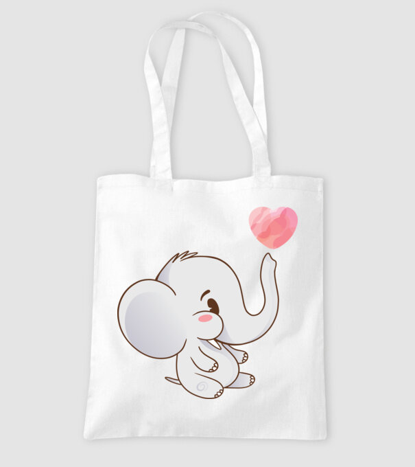 Elefant drăguț model alb pe tricou