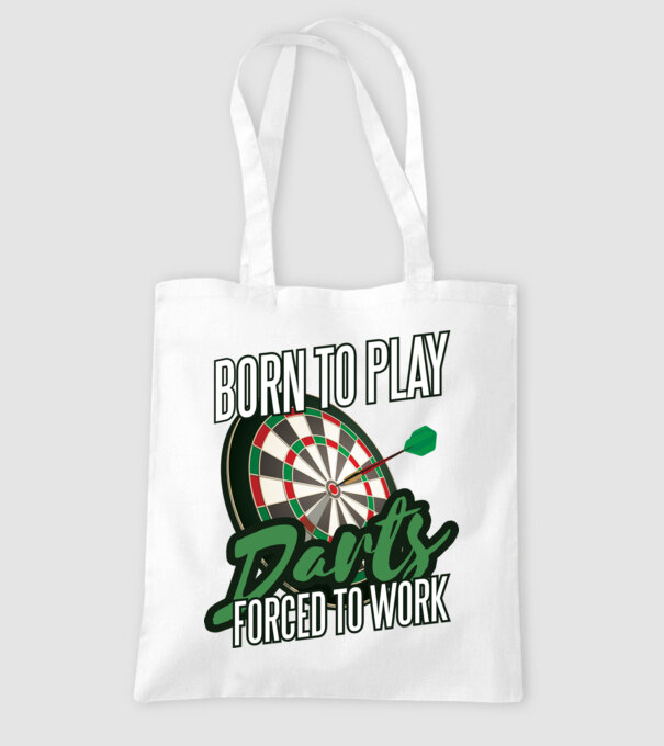Născut pentru a juca darts, forțat să muncesc model alb pe tricou