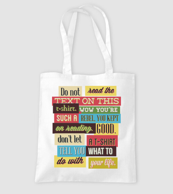 Do not read the text on this t shirt model alb pe tricou