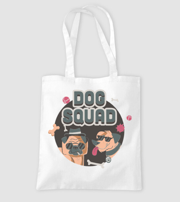 Dog squad model alb pe tricou