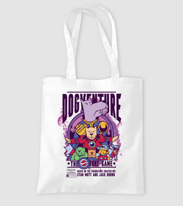 Dogventure The Bone Game model alb pe tricou